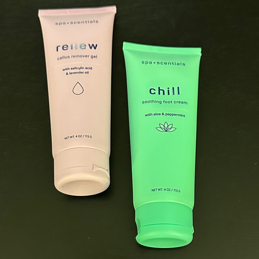 spa scential Renew Callus Remover Gel Chill Foot Cream aloe peppermint lavender